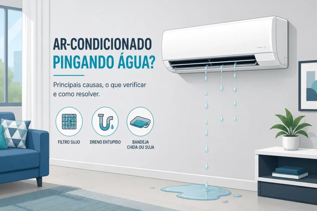 Ar-condicionado pingando água: o que verificar e quando chamar o técnico em Volta Redonda